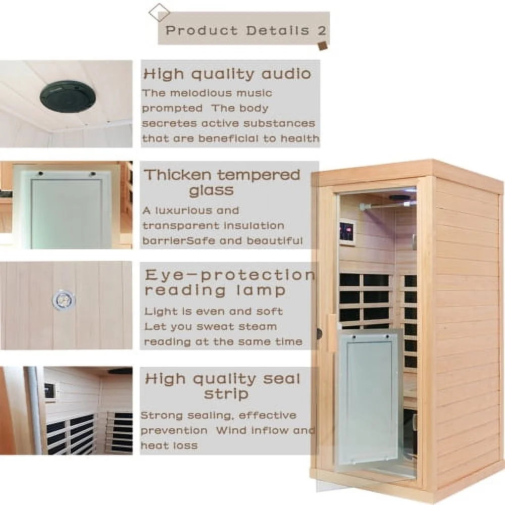 Far Infrared Sauna Room for Home Use with Intelligent Control Panel D546659