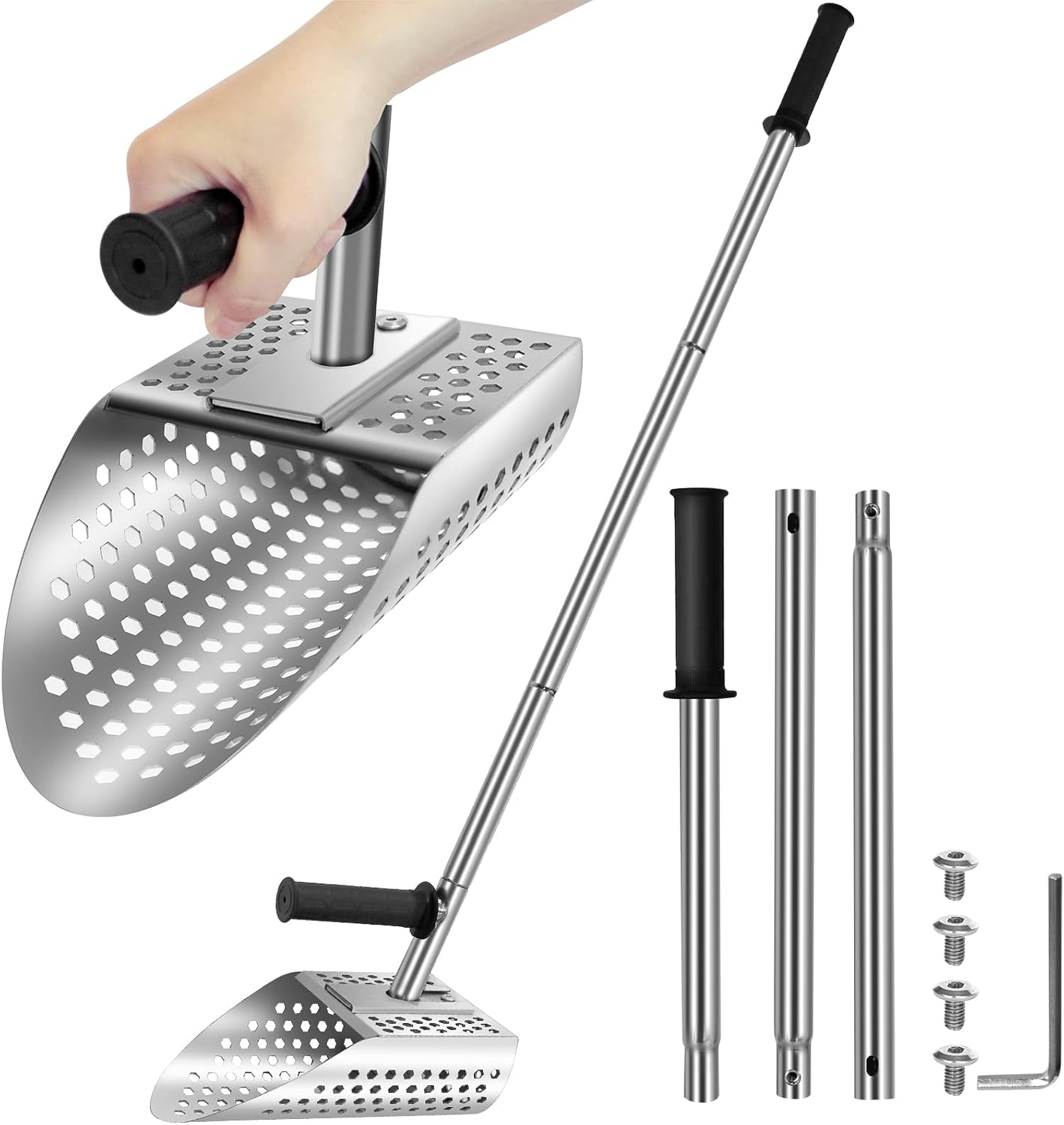 Stainless Steel Sand Scoop with Long Handle for Metal Detecting E4801
