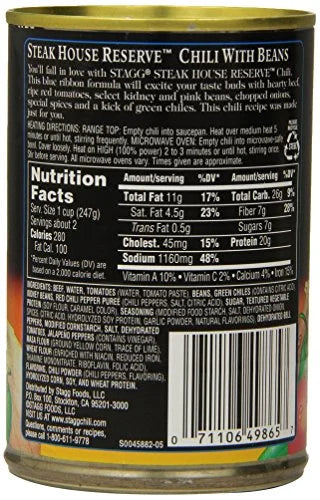 Chili with Beans, 15 Ounce, 6 Count B73921