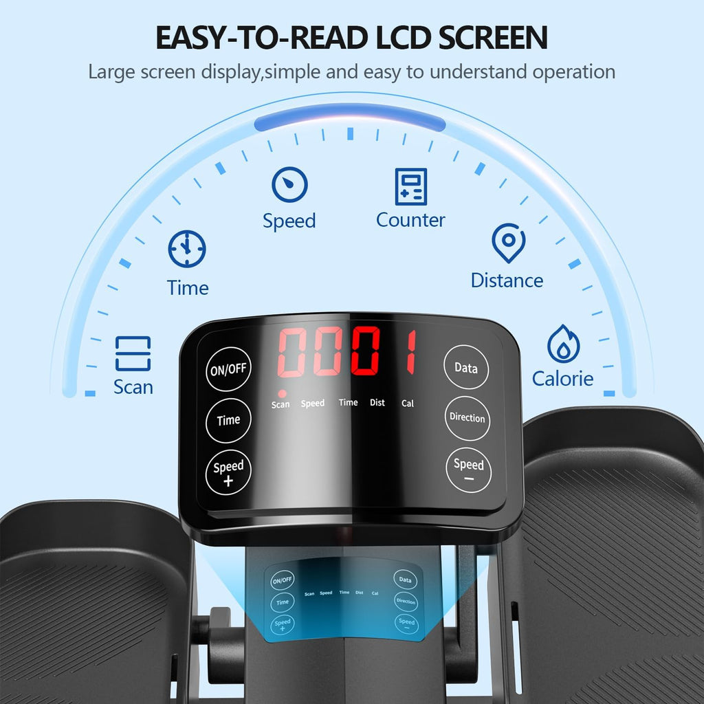 Under Desk Elliptical Machine for Seniors, Quiet & Portable Seated Pedal Exerciser B6108