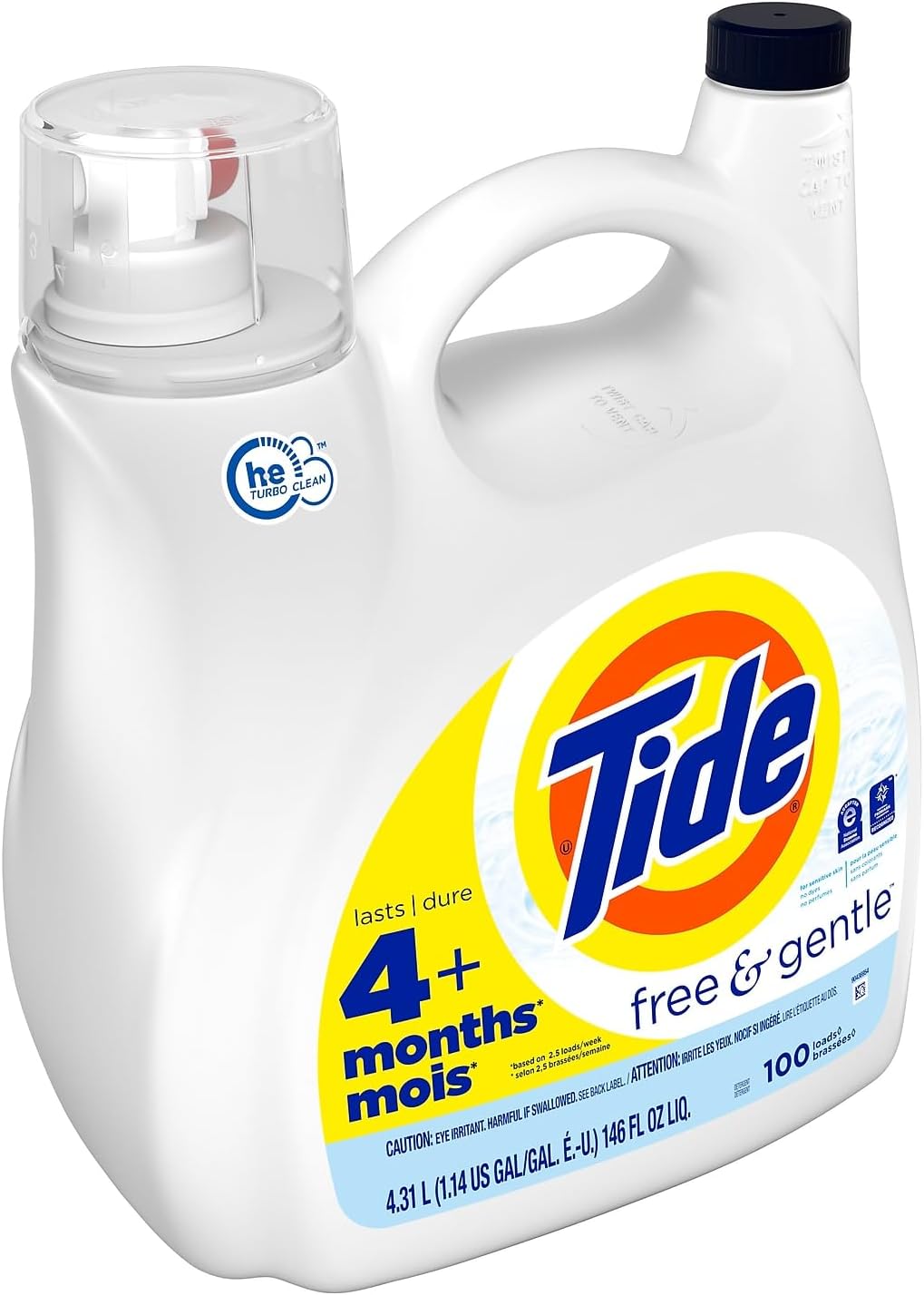 Free & Gentle Liquid Laundry Detergent, 107 Loads I7165