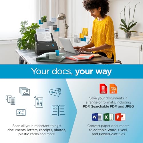 Document Scanner with Auto Document Feeder for Mac or PC, Black L95560
