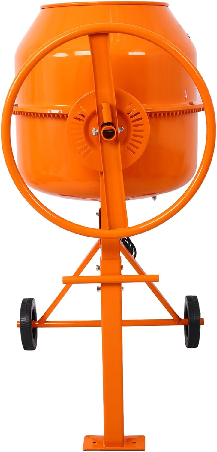 Electric Concrete Mixer, 5 Cu. Ft, 650W Portable for Mortar and Stucco C749464