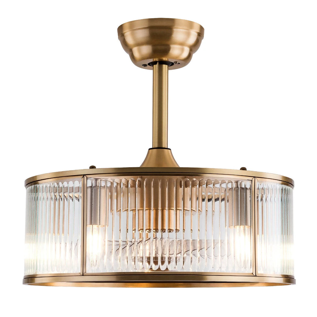 Farmhouse Ceiling Fan Light Gold With Remote Control S819588