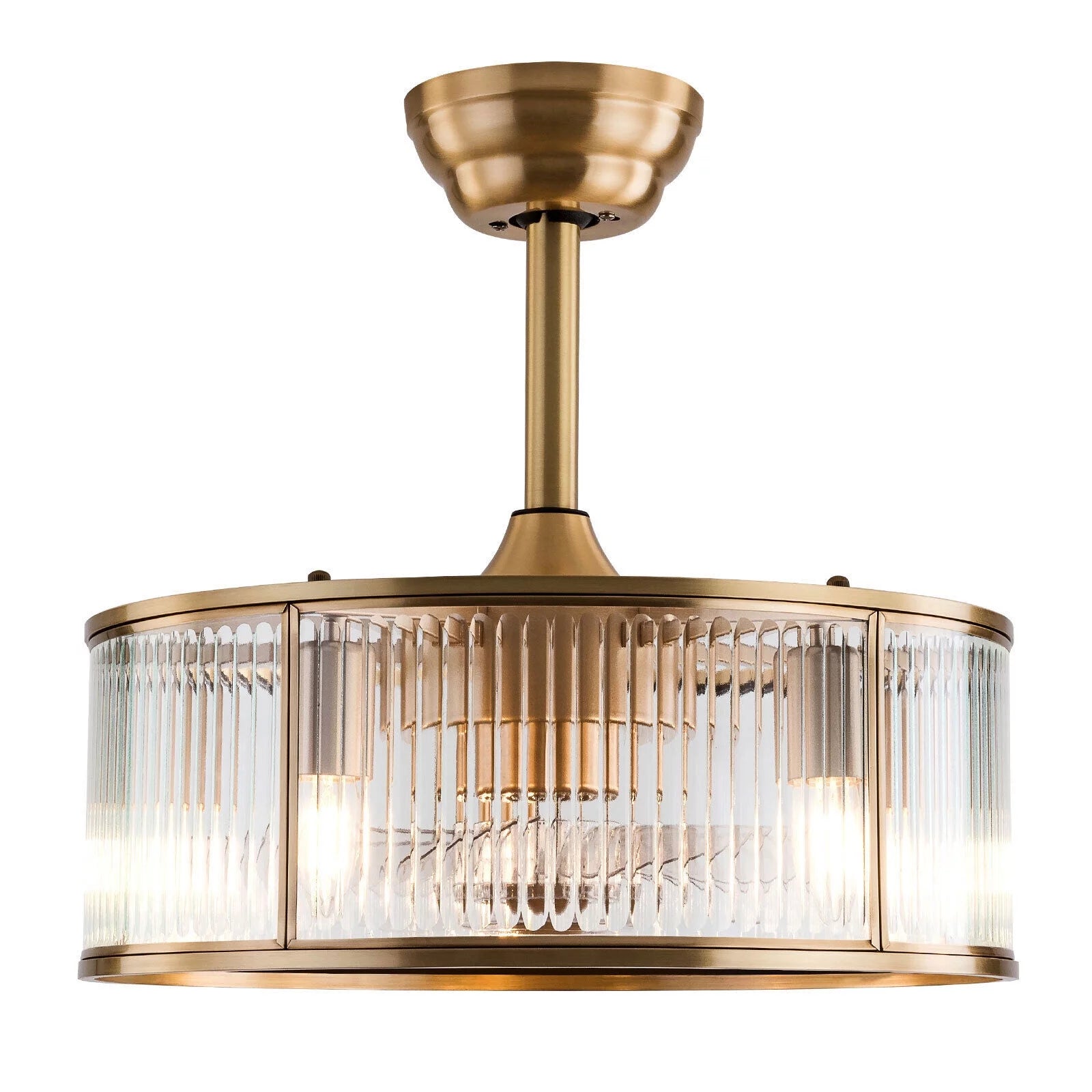 Farmhouse Ceiling Fan Light Gold With Remote Control S819588