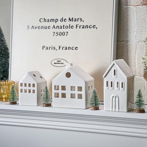 Ceramic Christmas Village Houses with LED Lights, Tabletop Decor R583949
