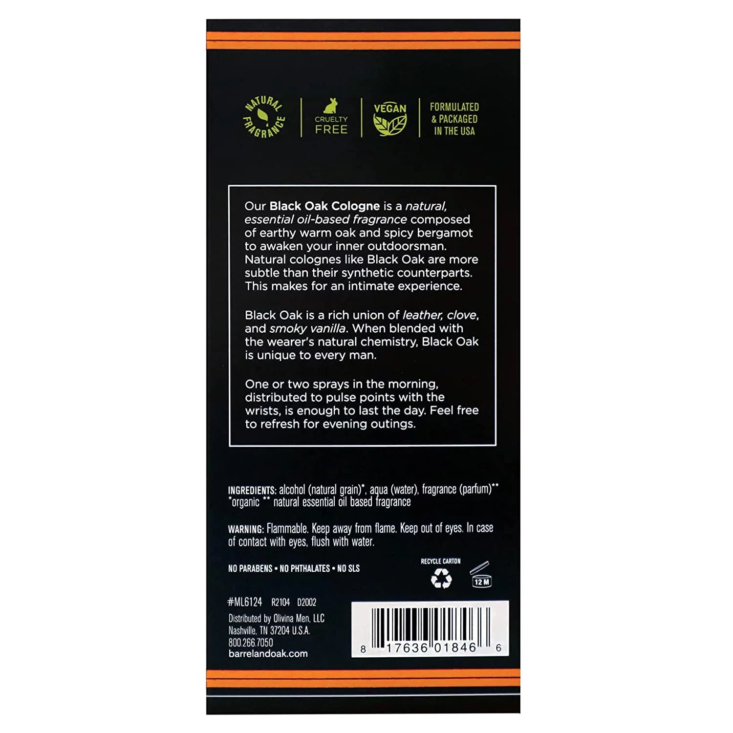 Men's Black Oak Cologne 2.7 fl oz U6278