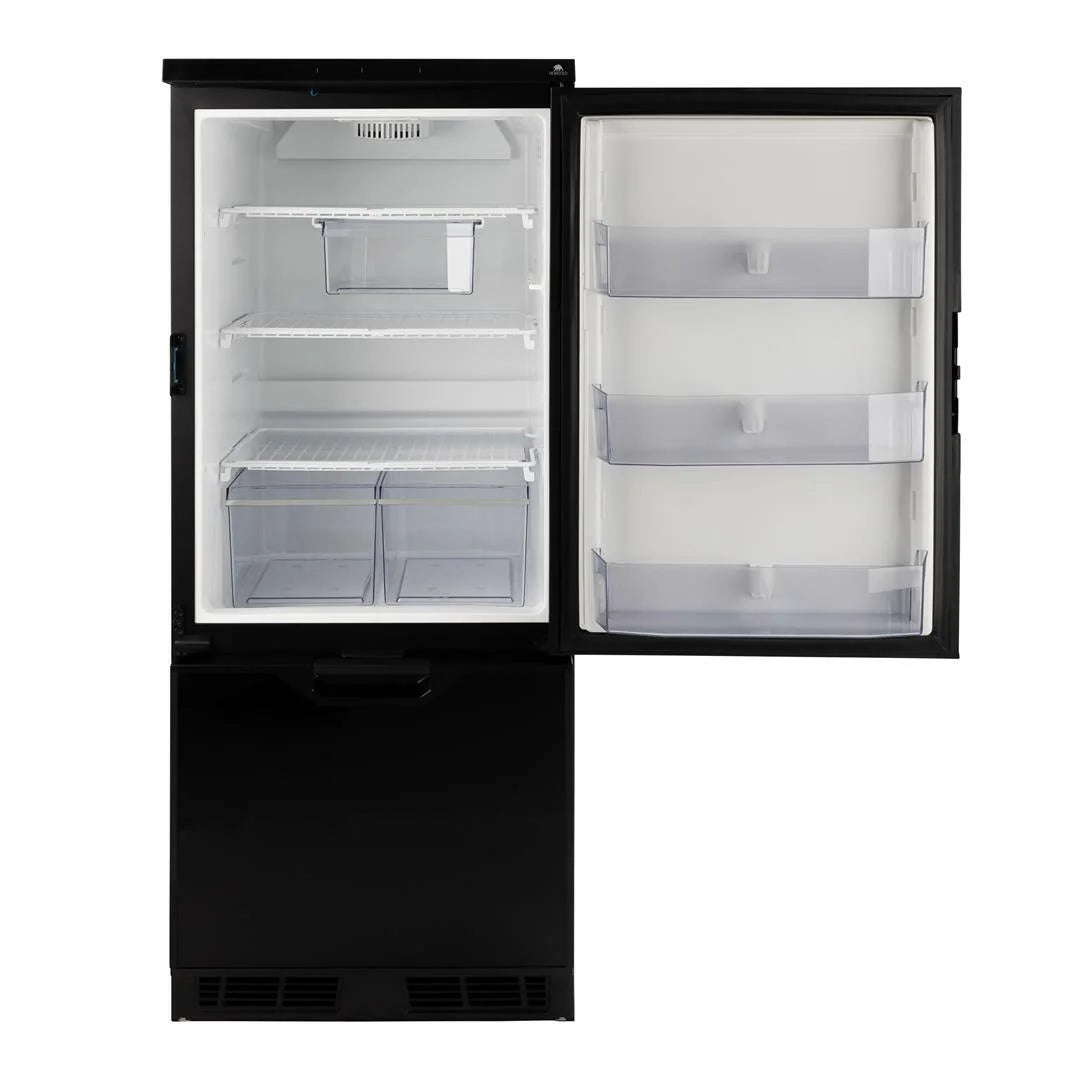 6.2 Cu Ft Dual Compartment Refrigerator with Freezer, Black Trim Y199540