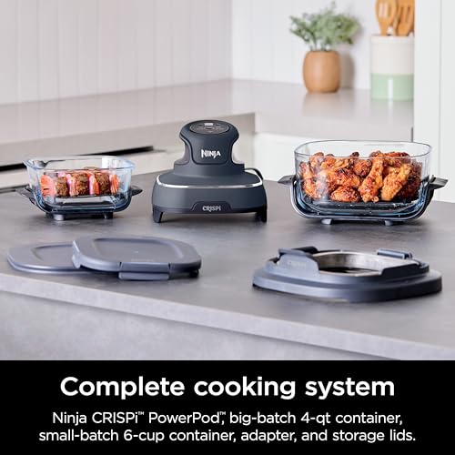 Air Fryer with Glass Containers, 4 QT & 6 Cup, Dishwasher Safe Z1664