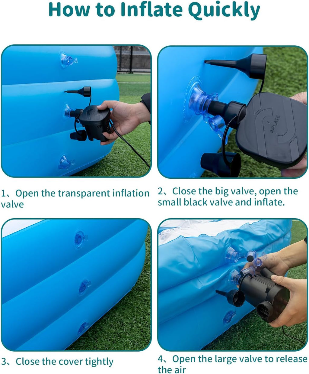 Inflatable Pool with Pump for Adults, Backyard Summer Swimming Pool L16304