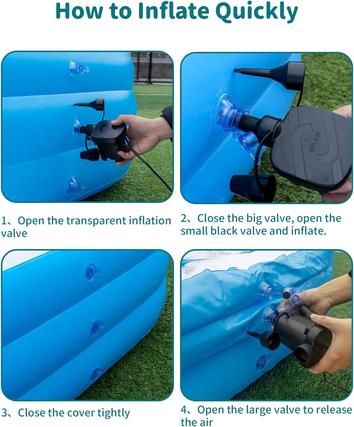 Inflatable Pool with Pump for Adults, Backyard Summer Swimming Pool L16304