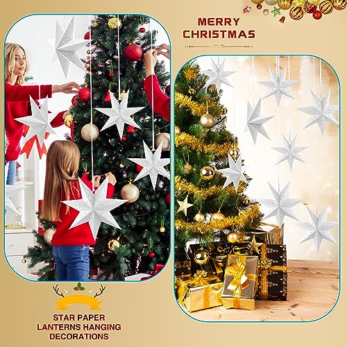 7 Pack 3D Paper Star Lanterns for Christmas Party Home Decor K723333