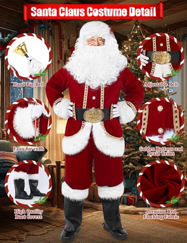 Men's Deluxe Red Santa Claus Costume Set C173106