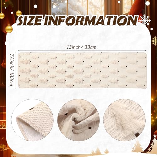 Christmas Table Runner 13x72 Inch Beige Plush Faux Fur O488472