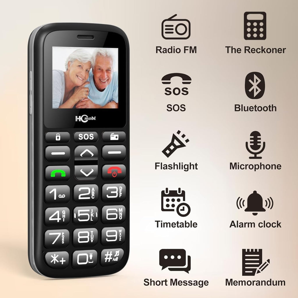 Unlocked Cell Phones for Seniors with Big Buttons and SOS U758625