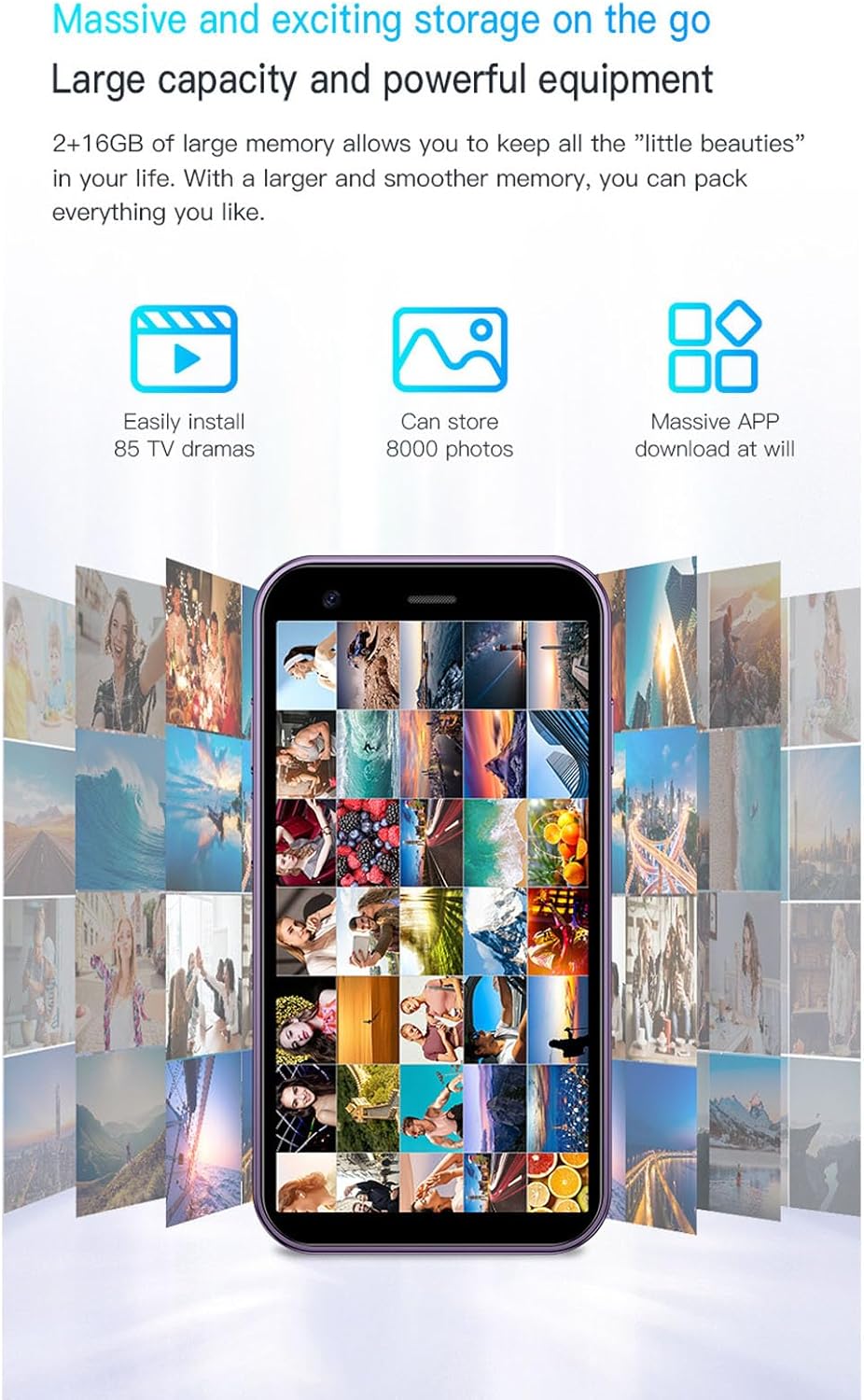 Mini 3G Smartphone with HD Camera, Dual SIM, 2GB 16GB, Blue I9398