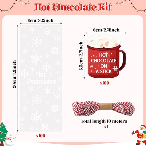 Disposable Christmas Wooden Spoons for Hot Cocoa and Stirring, 100 Set F324399