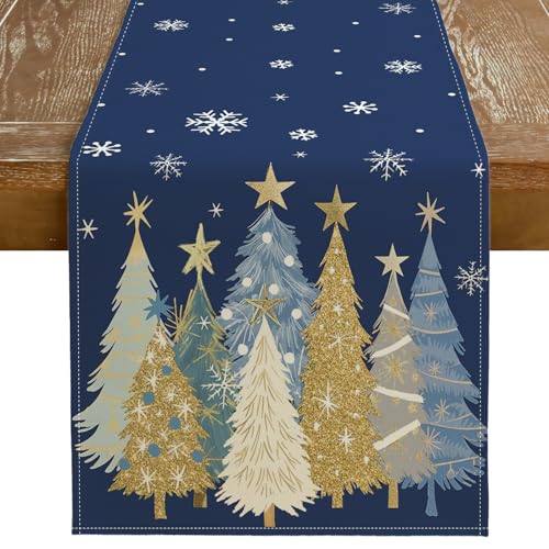 Christmas Table Runner 13x72 Inch, Red Winter Holiday Decor H348