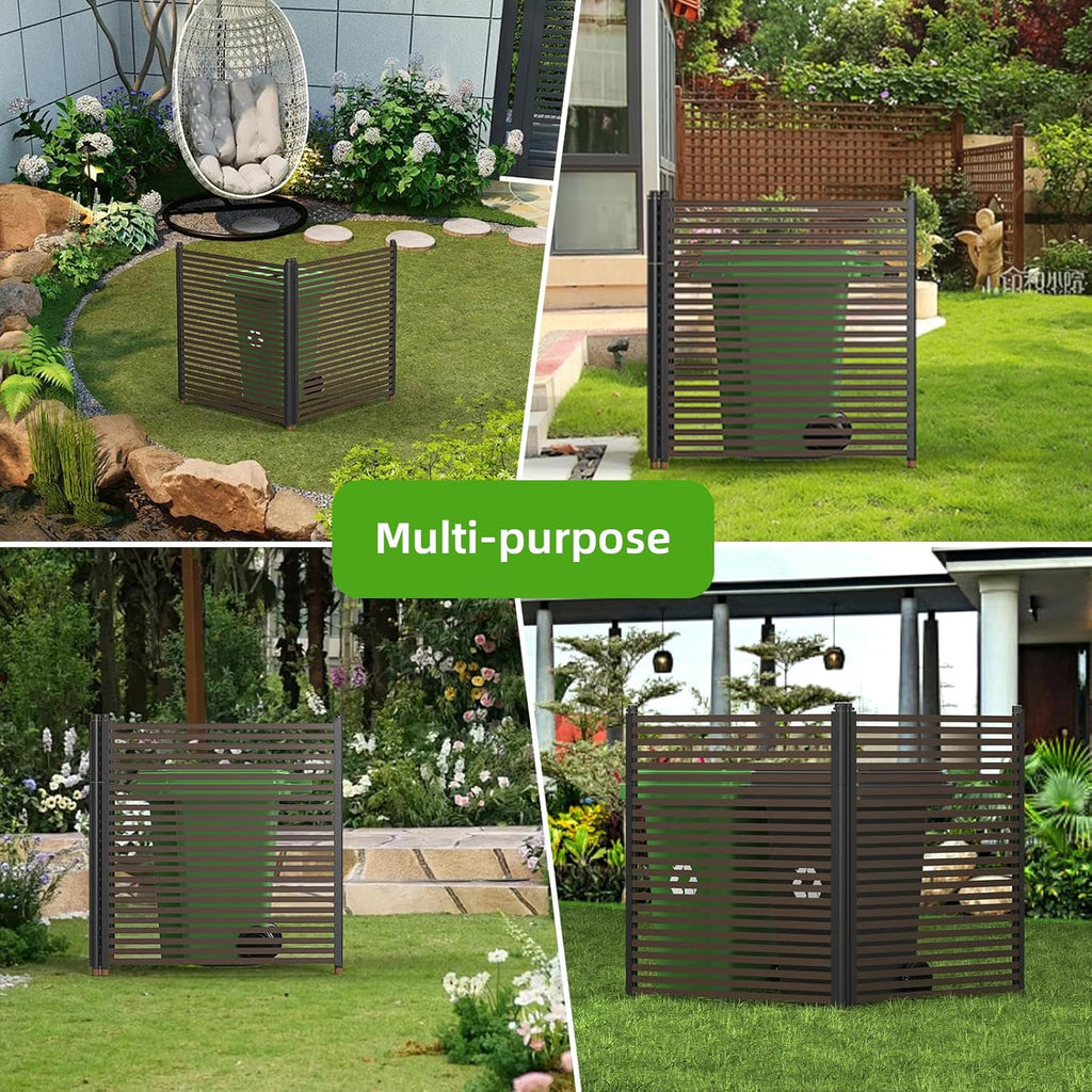 Metal Privacy Screen for Outdoor Terrace, 43x47 inches, 2 Panels S597224