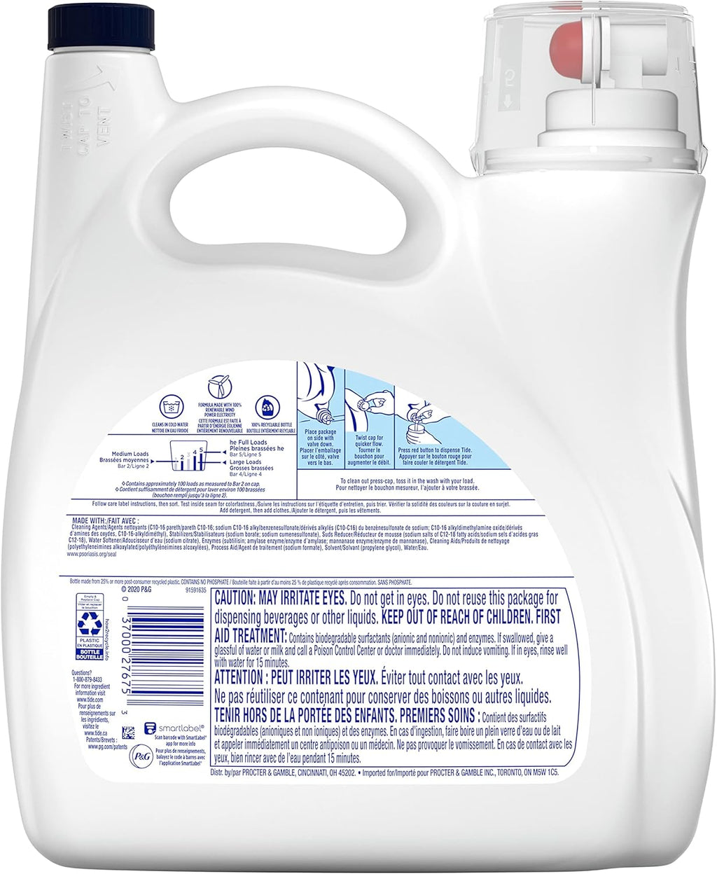 Heavy Duty Unscented Laundry Detergent Liquid, 100 Loads Y90976