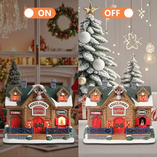 Lighted Ceramic Christmas Village Houses Indoor Decor Y567324