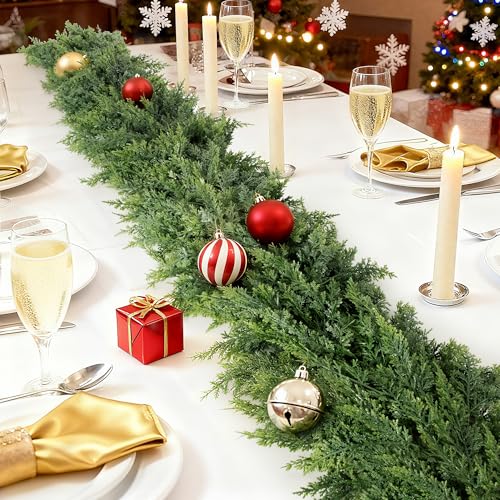 Real Touch Cedar Garland 9 ft for Mantle, Table, Stairs, Doorframe H3682