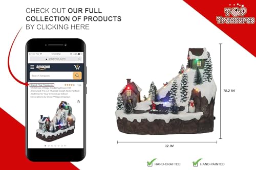 Lighted Musical Snow Village with Animated Kids Sledding A3584