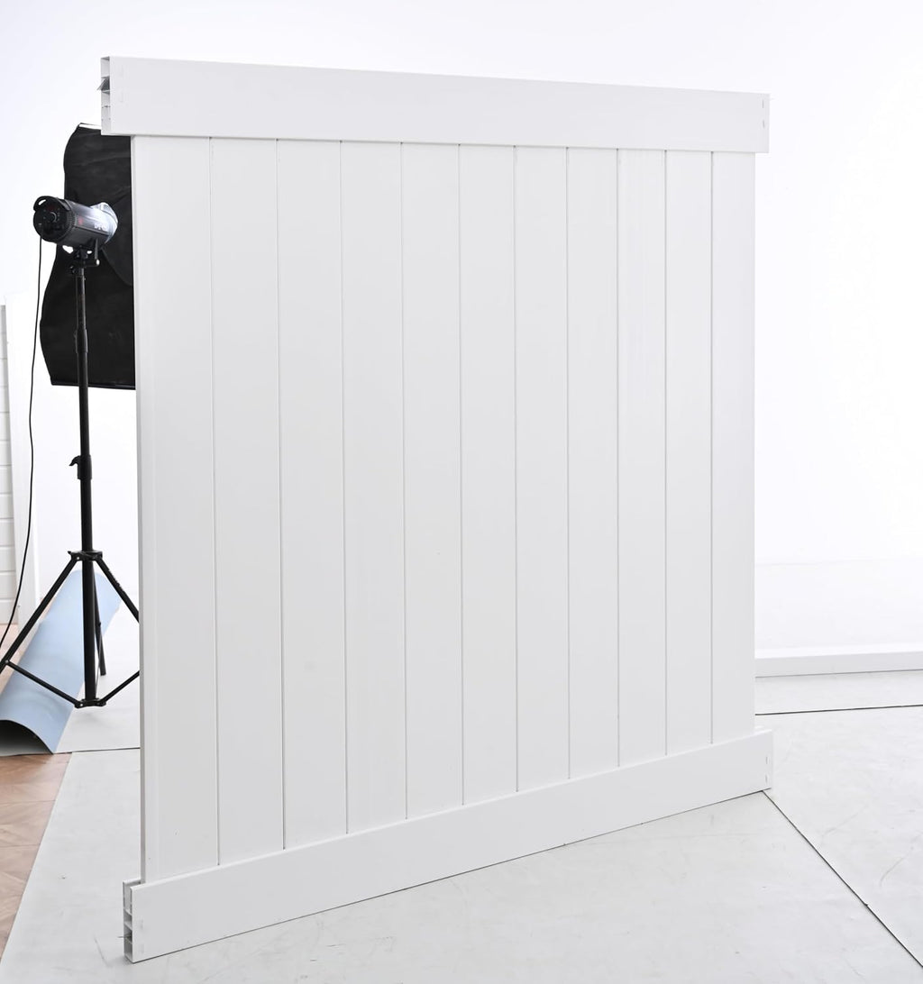 White Vinyl Privacy Fence Panels 6ft H x 6ft W, Set of 2 F72937