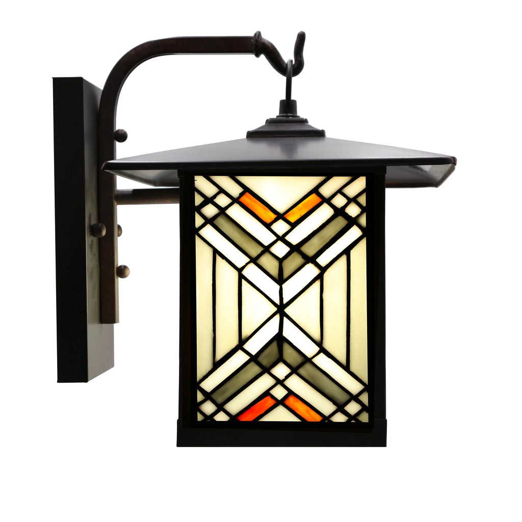 Outdoor Mission Stained Glass Wall Sconce Q698