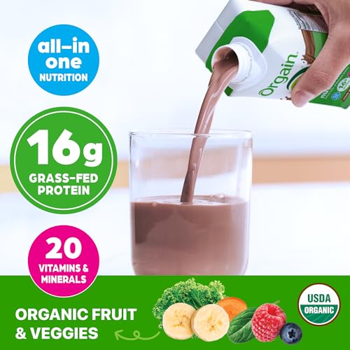 Organic Nutritional Protein Shake, Creamy Chocolate Fudge, 16g Whey Protein, 11 Fl Oz (12 Pack) A132724