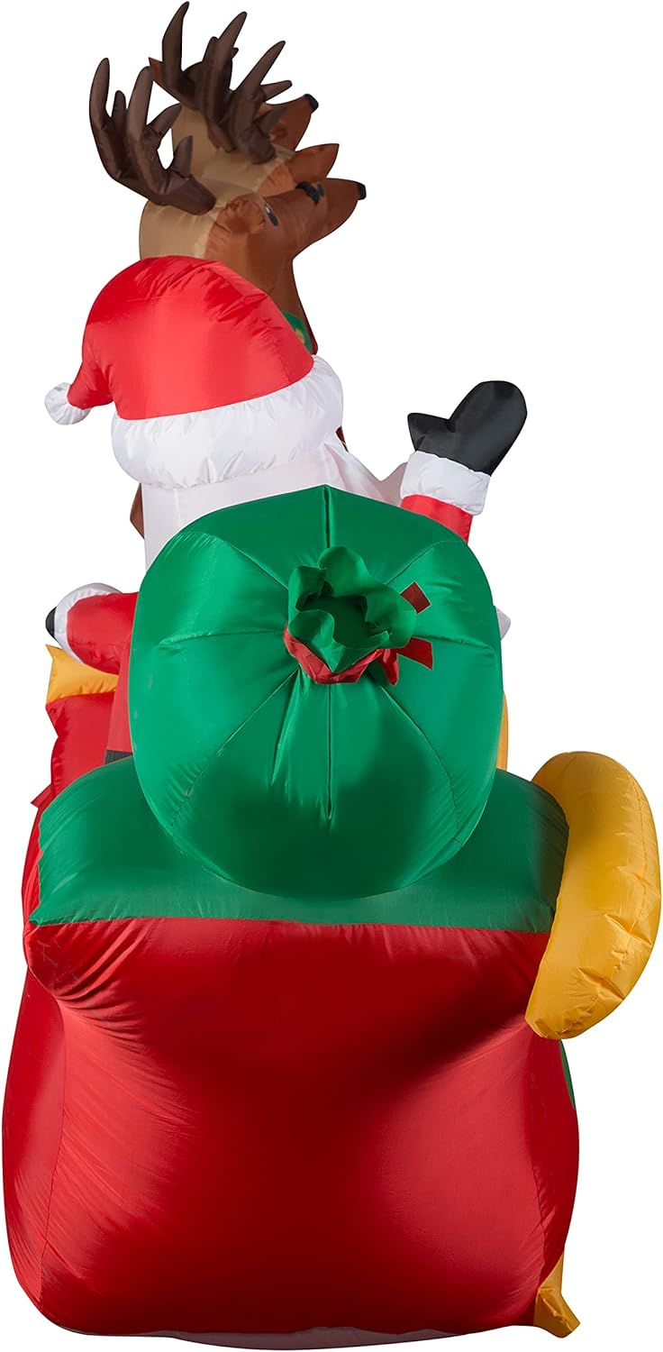 Christmas Airblown Inflatable Santa Flying Sleigh, 5.5 ft Tall S78591