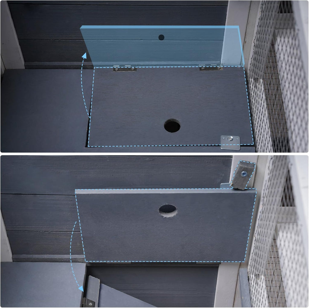 Wooden 2-Story Guinea Pig Cage with Openable Roof and Removable Tray H7665