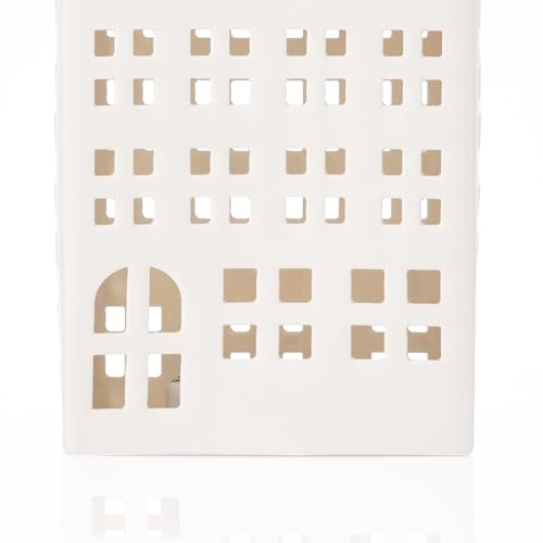 Light Up Christmas Village Set, White Ceramic House with Lights, Tabletop Decor N910947