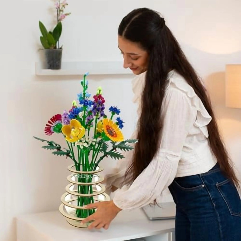 Wooden Vase for Lego Flower Bouquet Building Set W46104