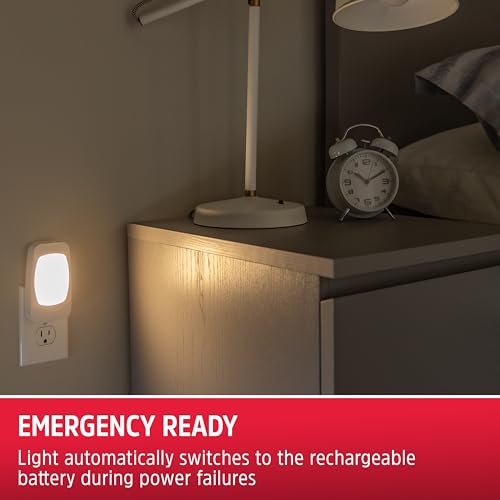 4-in-1 LED Power Failure Night Light, 2 Pack, Plug-in, Auto On/Off X796563