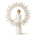Willow Tree Starlight Tree Topper, Radiating Warmth, Light and Love, Delicate, Pierced Metal Star Encrusted with Glitter Sparkles at Top Christmas Tree, Holiday Decor, Sculpted Hand-Painted Figure