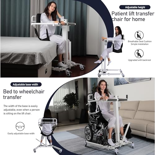 Patient Lift Transfer Chair for Home, Bathroom, Bedside, Shower, and Car R3263