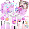 INNOCHEER Pretend Makeup for Toddlers Toys, Fake Makeup Mermaid Toys for Girls Purse, Toddler Makeup Kit Pretend Play Makeup Toys, Toy Mermaid Makeup for Kids, Gifts Toys for 3 4 5 6 7+ Year Old Girls