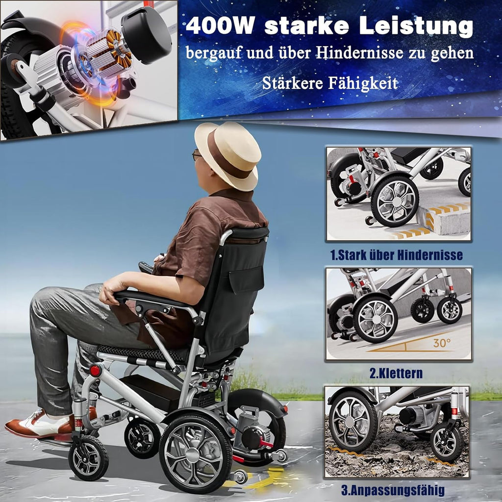 Lightweight Foldable Electric Wheelchair for Adults, All Terrain, Up to 330Lbs K88619