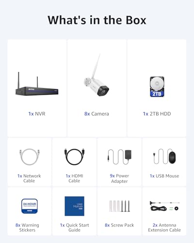 Wireless Camera System, 16CH 4K Security NVR, 4Pcs 3MP Outdoor Cameras, 2-Way Audio, Human Detection, IP66 Waterproof V1432