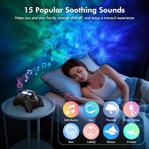 Galaxy Projector with Bluetooth Speaker and White Noise for Bedroom P99664