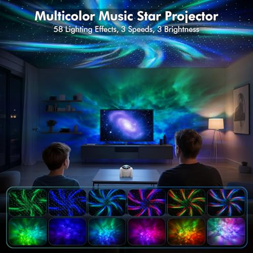 Galaxy Projector with Bluetooth Speaker and White Noise for Bedroom P99664