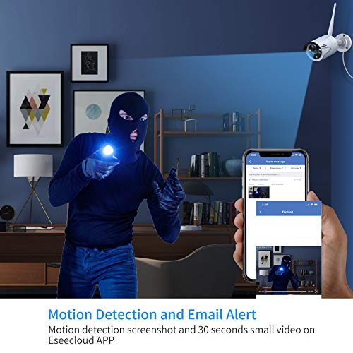 Wireless Security Camera System, 16CH 4K NVR, 4Pcs 3MP WiFi Cameras, Night Vision, Motion Detection, 1TB HDD P9721