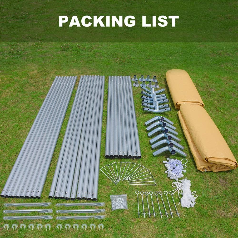 Heavy Duty Carport Canopy Garage Shelter with Removable Sidewalls, Beige L850409