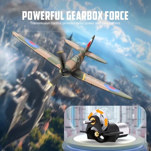 RC Plane 3 Channel Remote Control Airplane Fighter Toy, 2.4GHz 6-axis Gyro, Easy to Fly for Adults Kids Beginners B2466