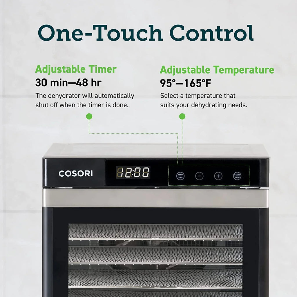 Food Dehydrator with 6 Stainless Steel Trays and Digital Timer A329