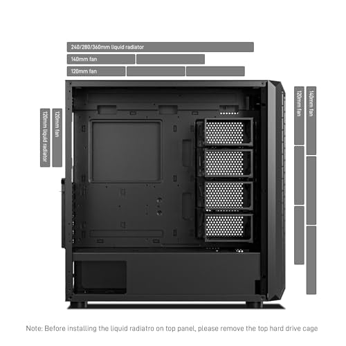 ATX NAS Mid Tower Computer Case with 4x120mm Fans, USB 3.0, 10x3.5" HDD + 3x2.5" SSD N57223
