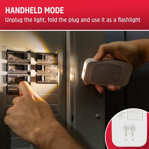 4-in-1 LED Power Failure Night Light, 2 Pack, Plug-in, Auto On/Off X796563