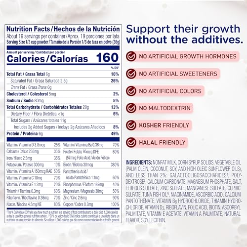Toddler Nutritional Drink Powder with DHA and Prebiotics, Non-GMO, 24 Oz Can N160614