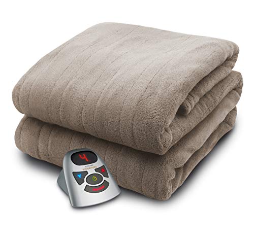 BIDDEFORD BLANKETS Micro Plush Electric Heated Blanket with Digital Controller, King, Grey